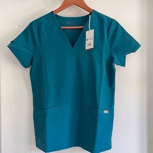 Figs Pacific Blue XS scrub top